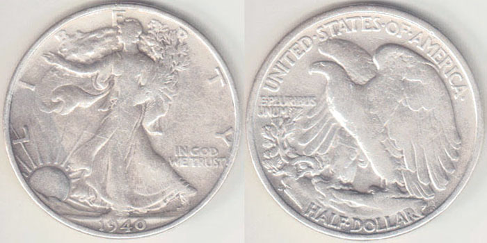 1940 S USA silver Half Dollar (Walking Liberty) A000331